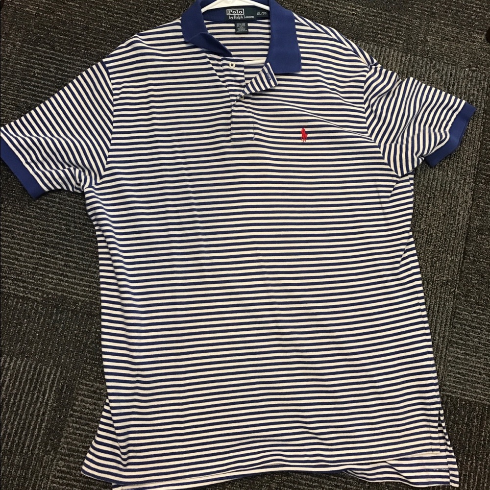 Polo by Ralph Lauren XL Blue Stripes Red Horse New